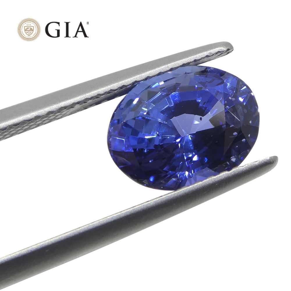 3.98ct Oval Blue Sapphire GIA Certified Sri Lanka - Skyjems Wholesale Gemstones