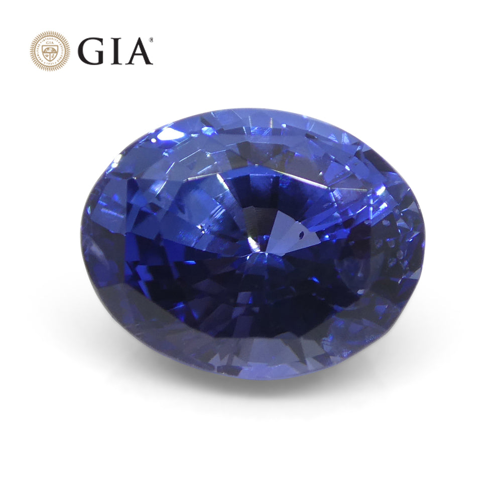 3.98ct Oval Blue Sapphire GIA Certified Sri Lanka - Skyjems Wholesale Gemstones