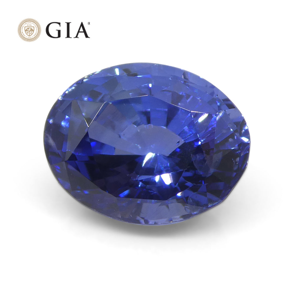 3.98ct Oval Blue Sapphire GIA Certified Sri Lanka - Skyjems Wholesale Gemstones