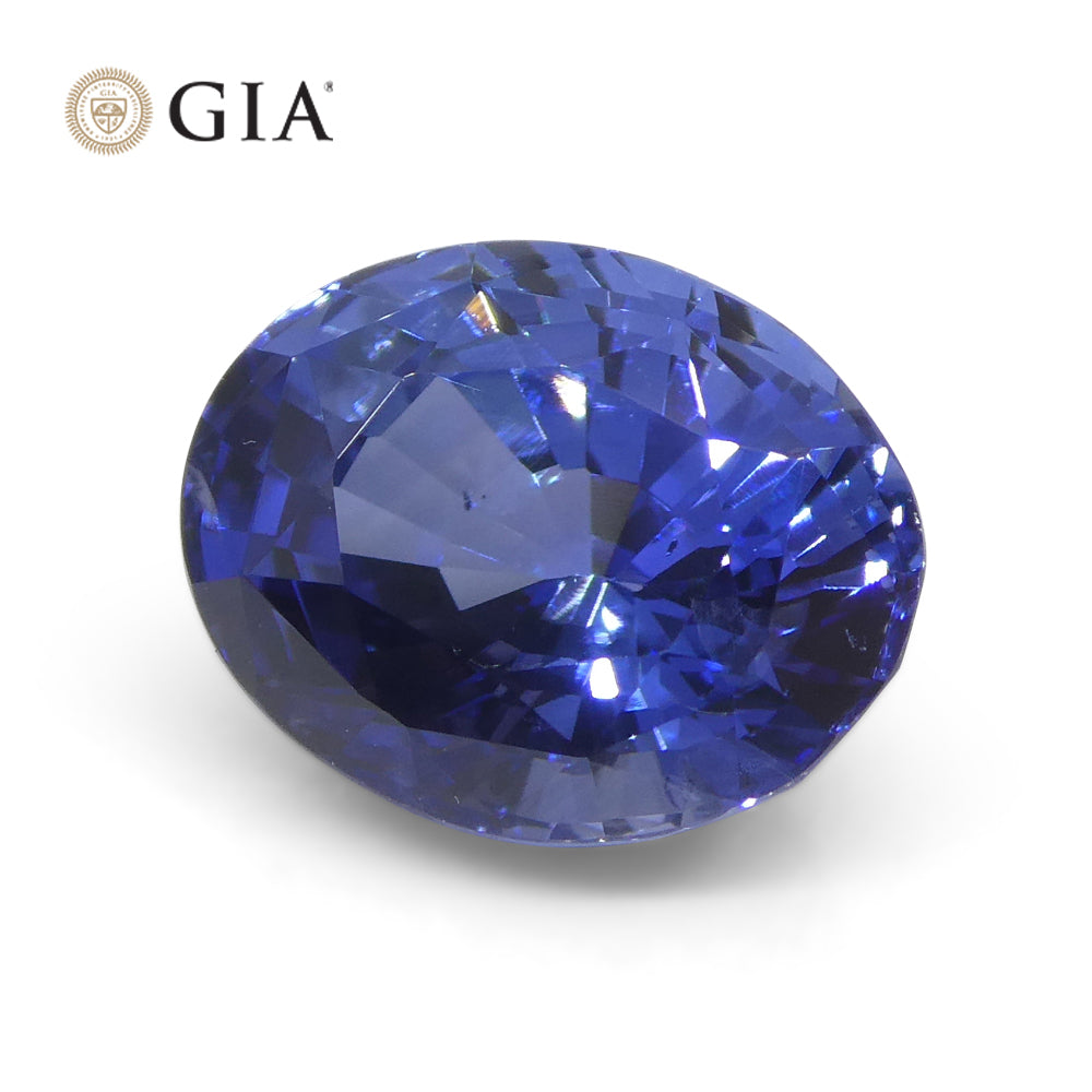 3.98ct Oval Blue Sapphire GIA Certified Sri Lanka - Skyjems Wholesale Gemstones