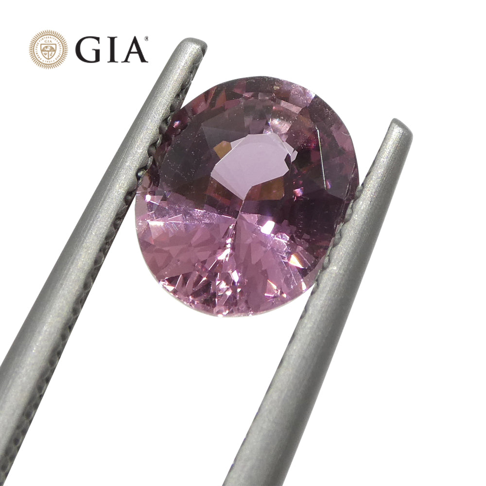 1.60ct Oval Purplish Pink Sapphire GIA Certified Madagascar Unheated - Skyjems Wholesale Gemstones