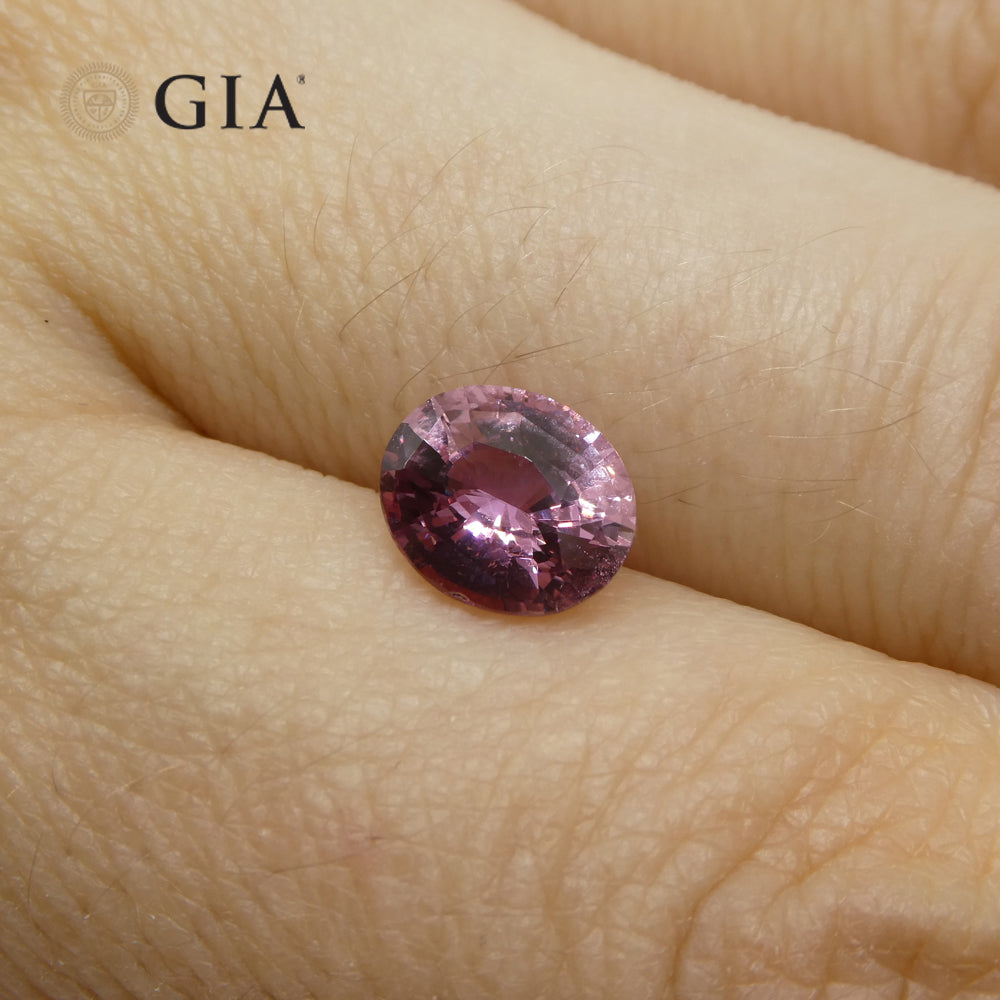 1.60ct Oval Purplish Pink Sapphire GIA Certified Madagascar Unheated - Skyjems Wholesale Gemstones