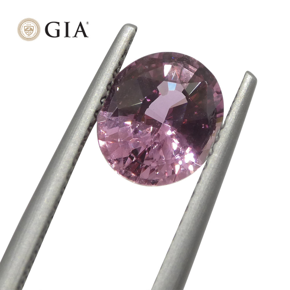 1.60ct Oval Purplish Pink Sapphire GIA Certified Madagascar Unheated - Skyjems Wholesale Gemstones