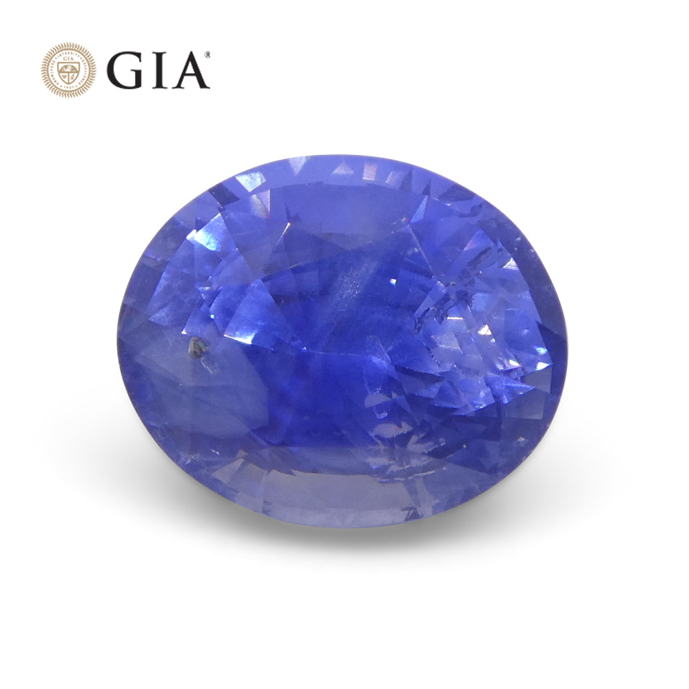 2.70ct Oval Vivid Blue Sapphire GIA Certified Sri Lanka Unheated - Skyjems Wholesale Gemstones