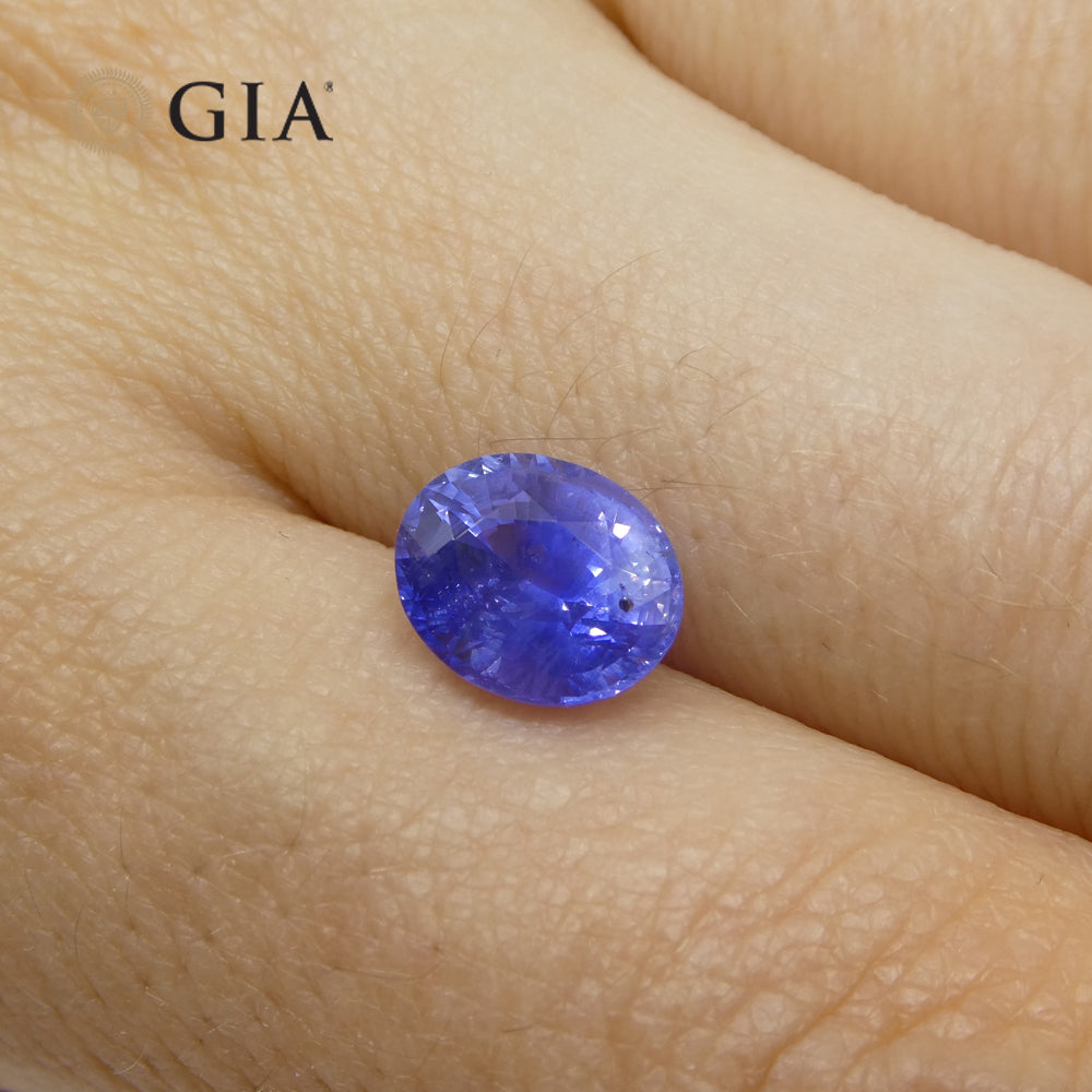 2.70ct Oval Vivid Blue Sapphire GIA Certified Sri Lanka Unheated - Skyjems Wholesale Gemstones