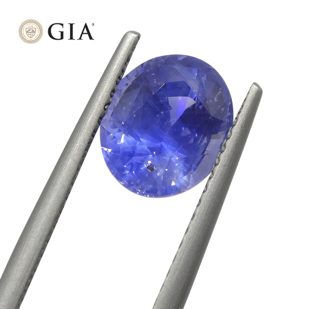 2.70ct Oval Vivid Blue Sapphire GIA Certified Sri Lanka Unheated - Skyjems Wholesale Gemstones