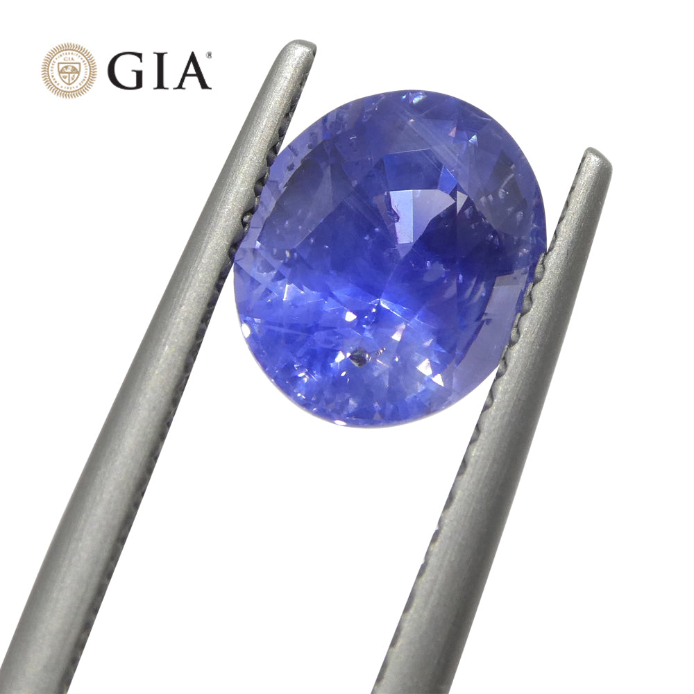 2.70ct Oval Vivid Blue Sapphire GIA Certified Sri Lanka Unheated - Skyjems Wholesale Gemstones