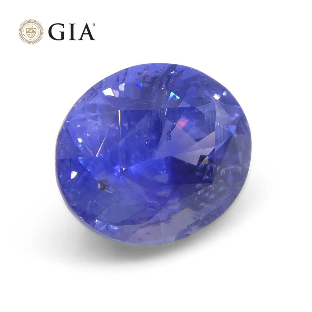 2.70ct Oval Vivid Blue Sapphire GIA Certified Sri Lanka Unheated - Skyjems Wholesale Gemstones