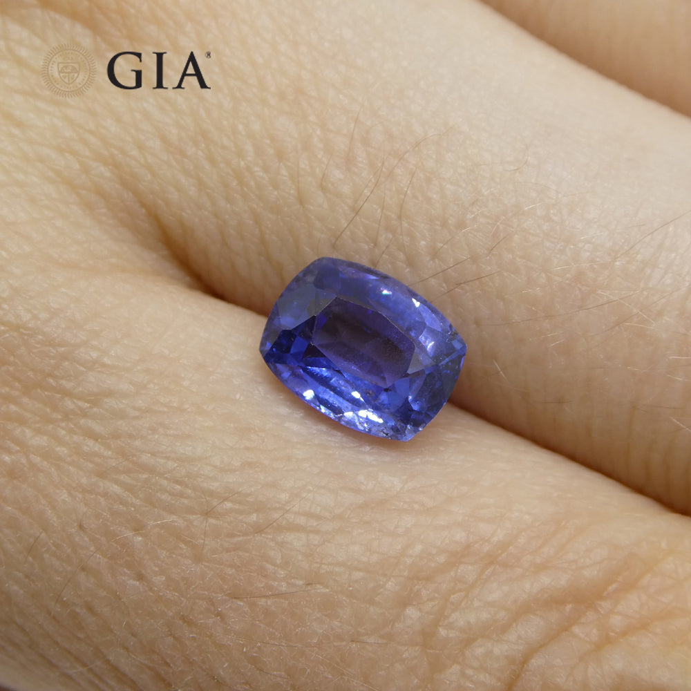 2.25ct Cushion Blue Sapphire GIA Certified Madagascar Unheated - Skyjems Wholesale Gemstones