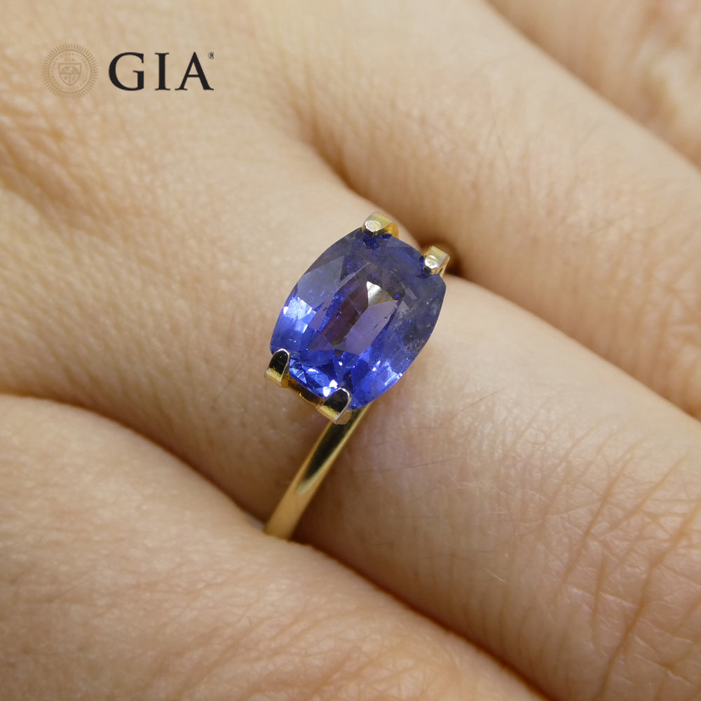 2.25ct Cushion Blue Sapphire GIA Certified Madagascar Unheated - Skyjems Wholesale Gemstones