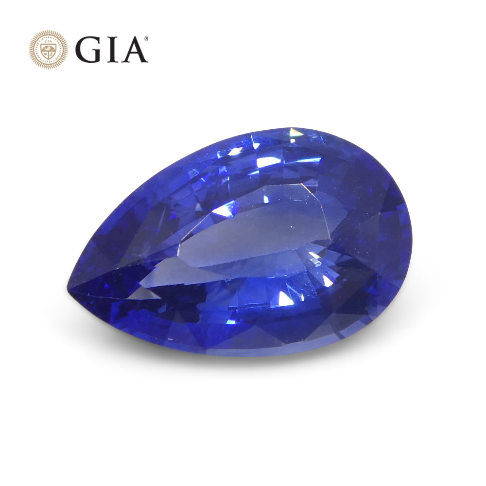 2.40ct Pear Blue Sapphire GIA Certified Sri Lanka - Skyjems Wholesale Gemstones