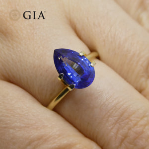 2.40ct Pear Blue Sapphire GIA Certified Sri Lanka - Skyjems Wholesale Gemstones