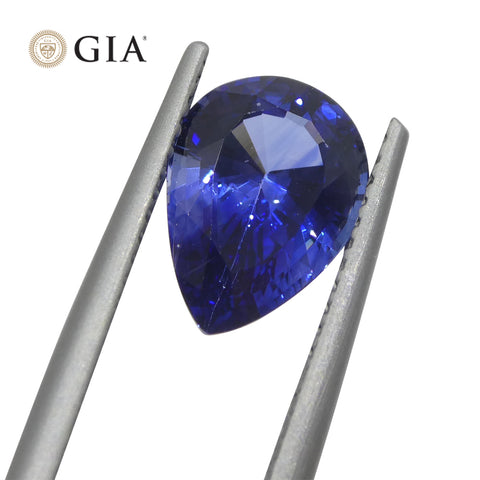 2.32ct Pear Blue Sapphire GIA Certified Sri Lanka