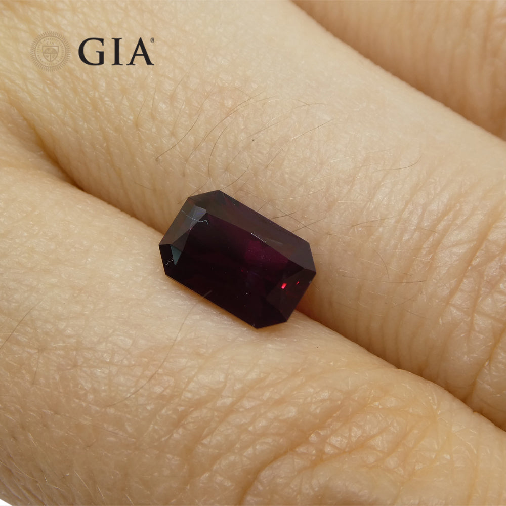 2.07ct Octagonal/Emerald Cut Purplish Red Spinel GIA Certified Unheated - Skyjems Wholesale Gemstones