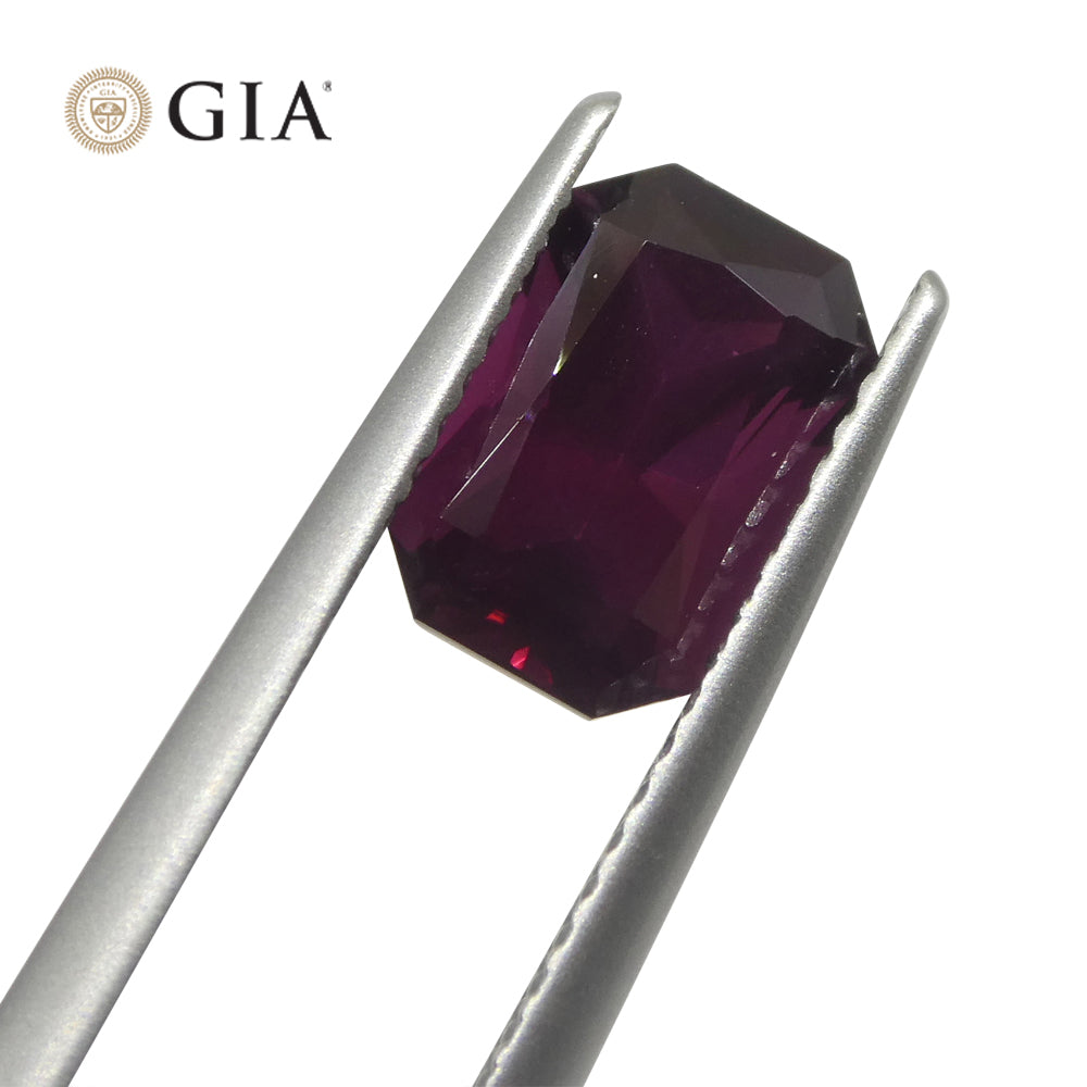 2.07ct Octagonal/Emerald Cut Purplish Red Spinel GIA Certified Unheated - Skyjems Wholesale Gemstones