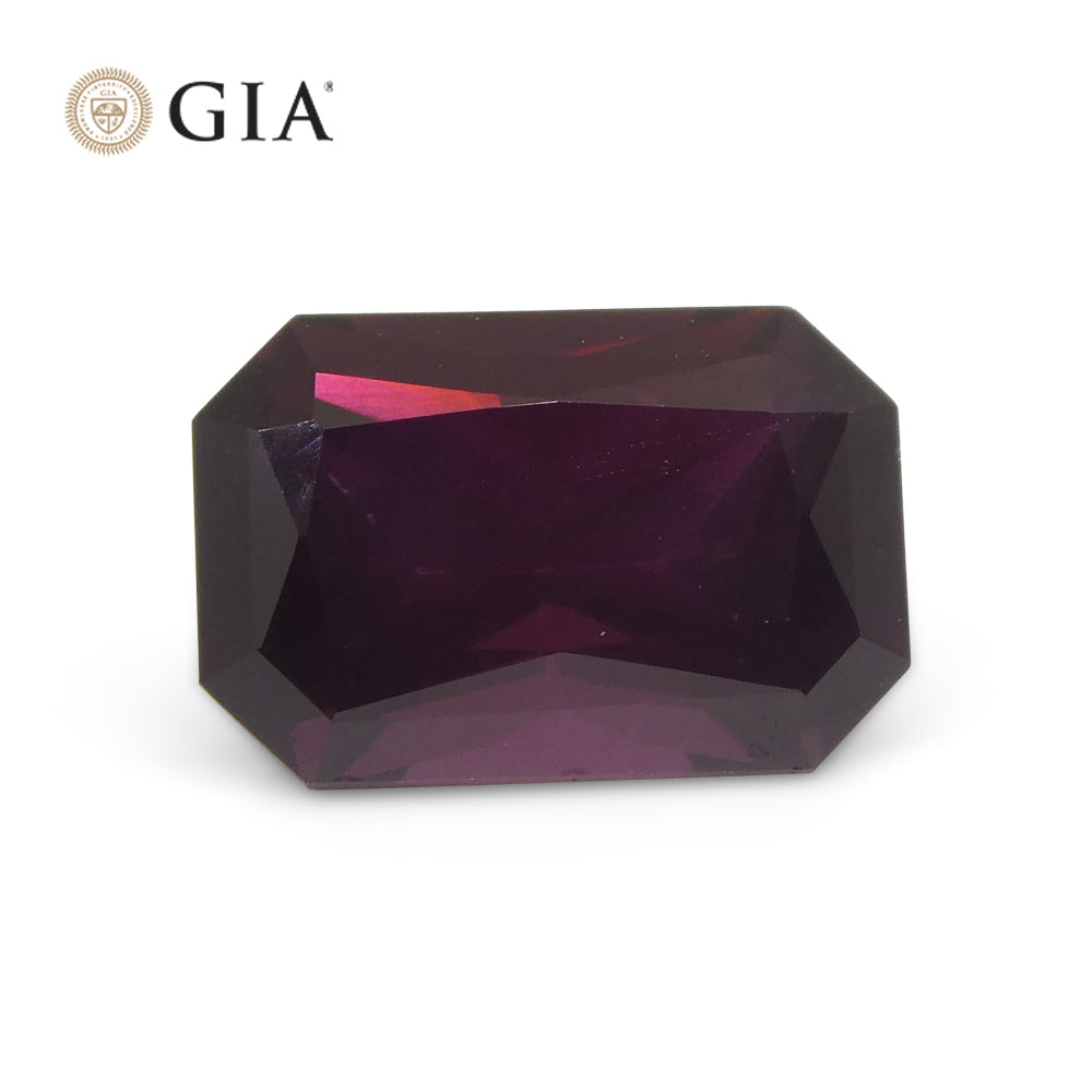 2.07ct Octagonal/Emerald Cut Purplish Red Spinel GIA Certified Unheated - Skyjems Wholesale Gemstones