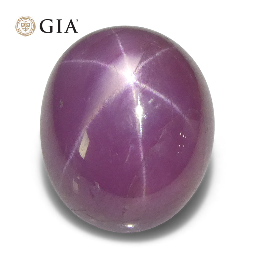 8.12ct Oval Purplish Red Star Ruby GIA Certified Vietnam Unheated - Skyjems Wholesale Gemstones