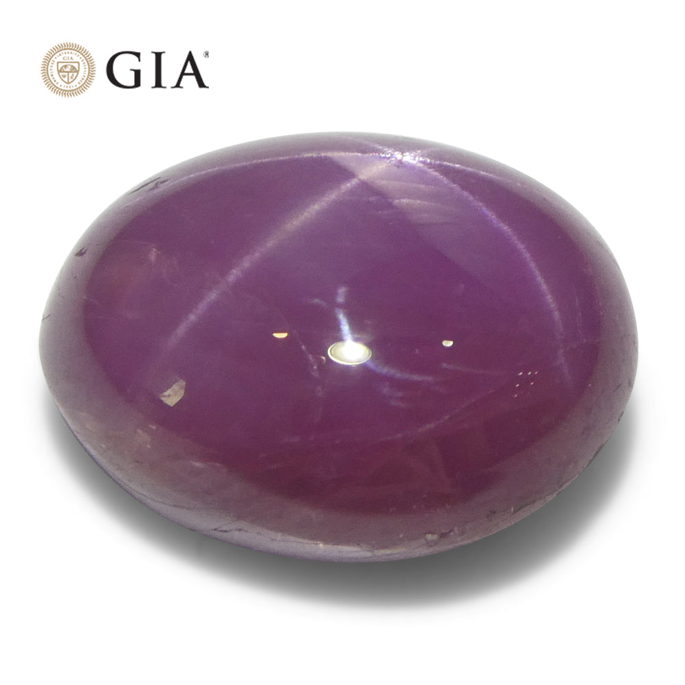8.12ct Oval Purplish Red Star Ruby GIA Certified Vietnam Unheated - Skyjems Wholesale Gemstones