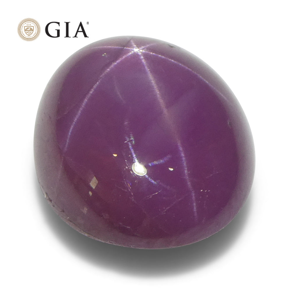 8.12ct Oval Purplish Red Star Ruby GIA Certified Vietnam Unheated - Skyjems Wholesale Gemstones