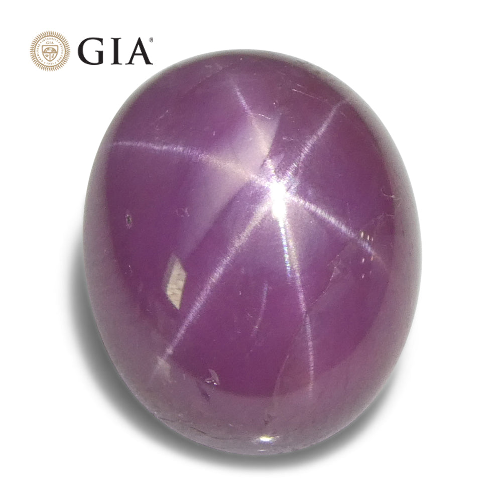 8.12ct Oval Purplish Red Star Ruby GIA Certified Vietnam Unheated - Skyjems Wholesale Gemstones