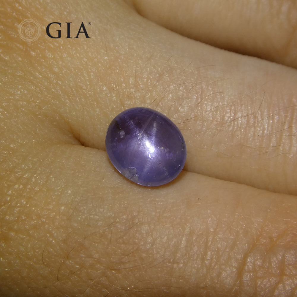 5.1ct Oval Cabochon Blue Star Sapphire GIA Certified - Skyjems Wholesale Gemstones