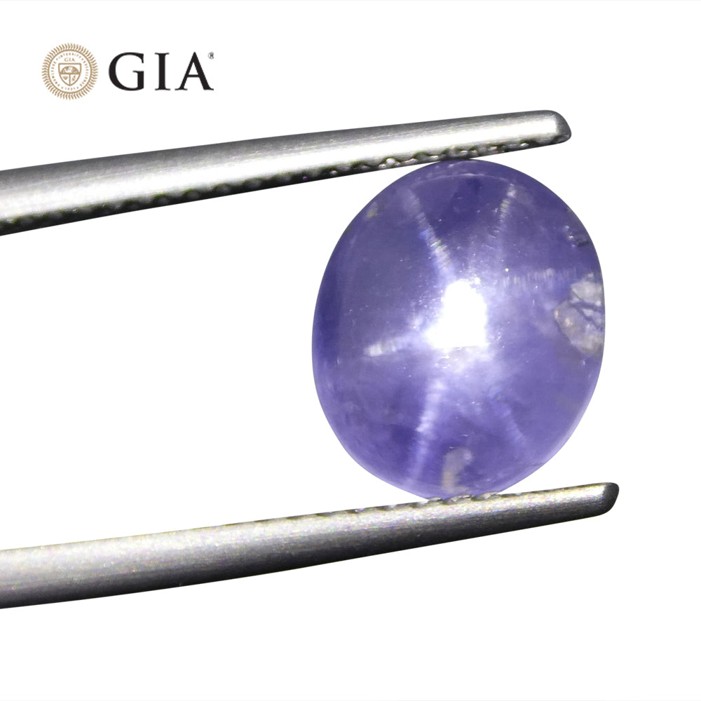 5.1ct Oval Cabochon Blue Star Sapphire GIA Certified - Skyjems Wholesale Gemstones