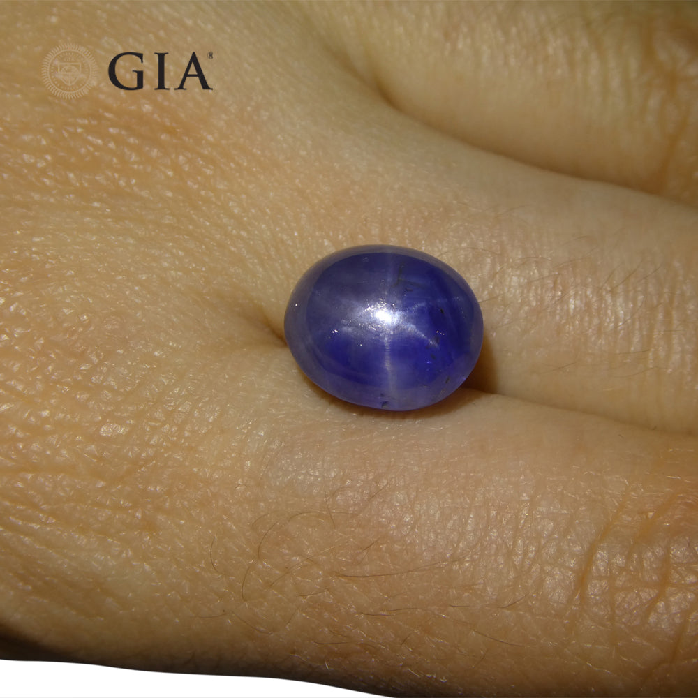 11.29ct Oval Cabochon Blue Star Sapphire GIA Certified - Skyjems Wholesale Gemstones