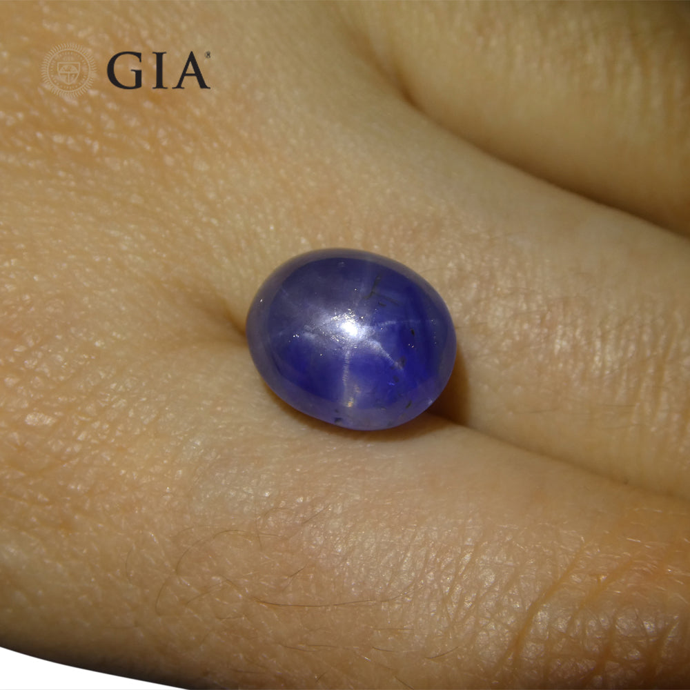 11.29ct Oval Cabochon Blue Star Sapphire GIA Certified - Skyjems Wholesale Gemstones