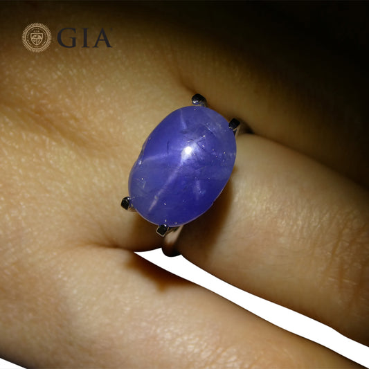 10.83ct Oval Cabochon Blue Star Sapphire GIA Certified - Skyjems Wholesale Gemstones