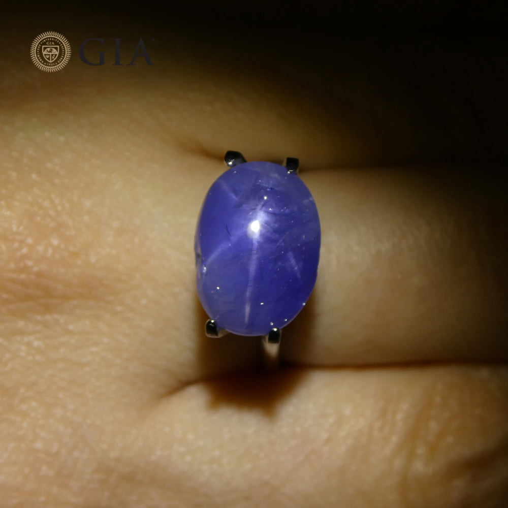 10.83ct Oval Cabochon Blue Star Sapphire GIA Certified - Skyjems Wholesale Gemstones