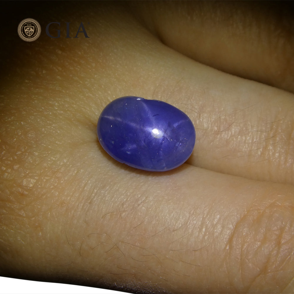 10.83ct Oval Cabochon Blue Star Sapphire GIA Certified - Skyjems Wholesale Gemstones