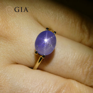 4.75ct Oval Cabochon Blue Star Sapphire GIA Certified Sri Lanka - Skyjems Wholesale Gemstones