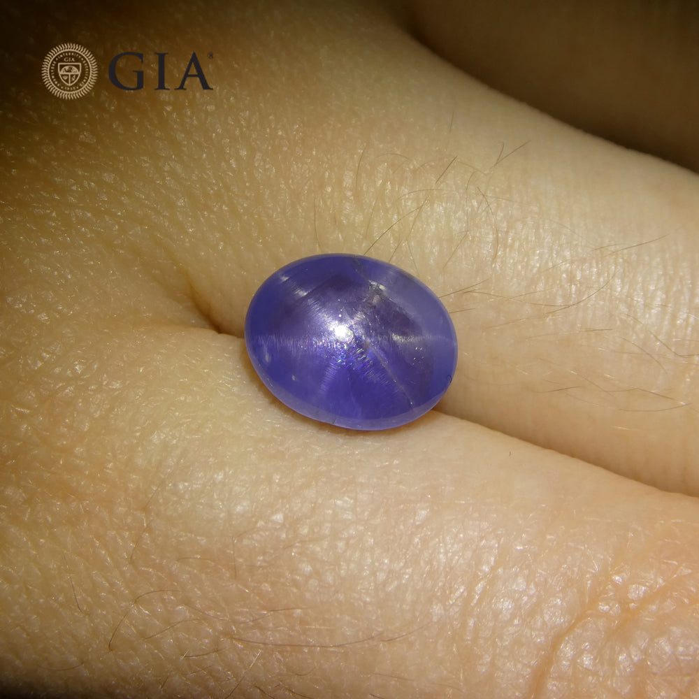 4.75ct Oval Cabochon Blue Star Sapphire GIA Certified Sri Lanka - Skyjems Wholesale Gemstones