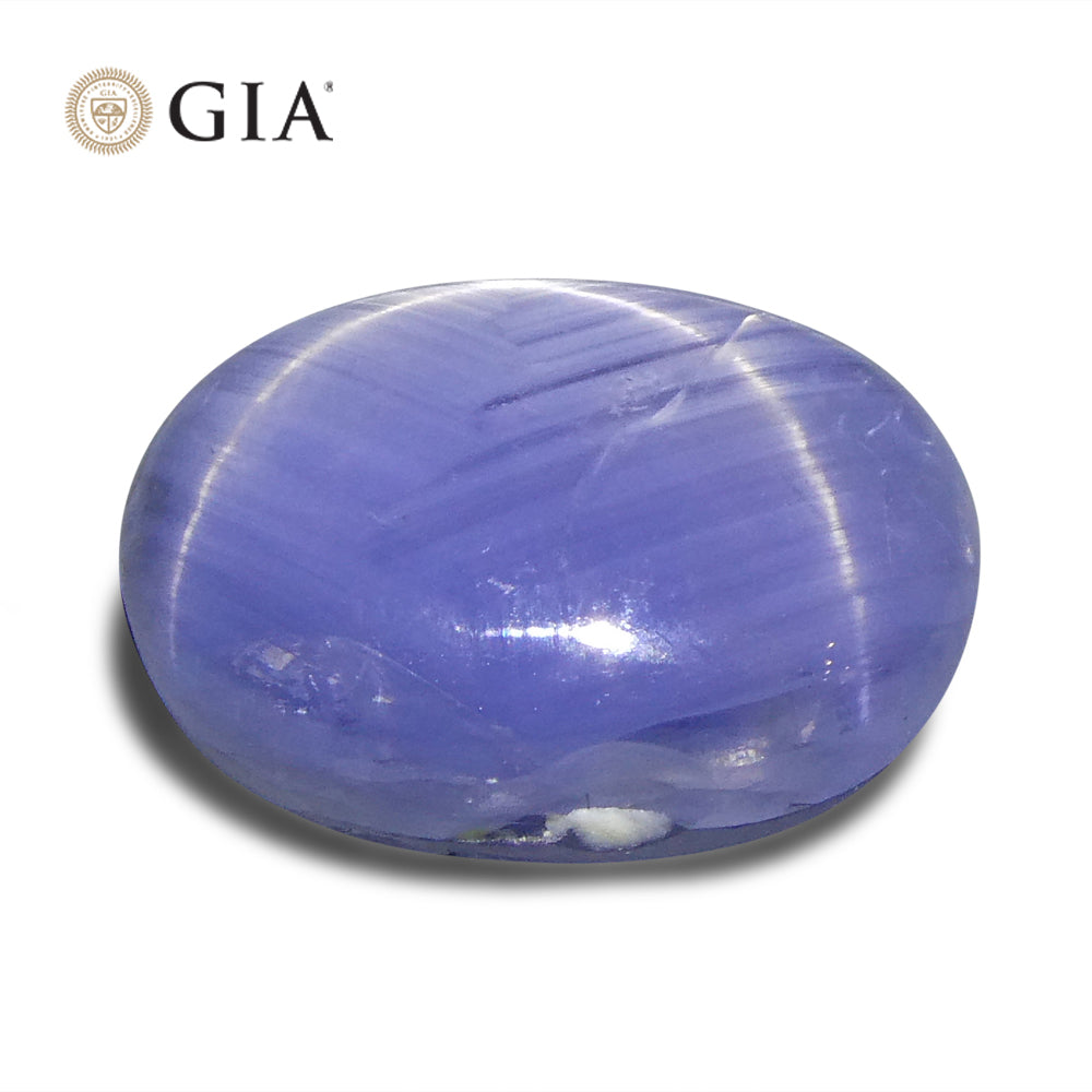 10.77ct Natural Blue Star Sapphire Oval Cabochon, GIA Certified Gemstone from SkyJems Canadian Gem Experts
