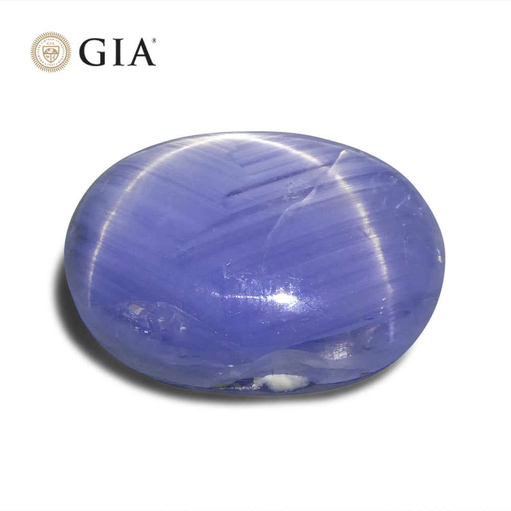 10.77ct Natural Blue Star Sapphire Oval Cabochon, GIA Certified Gemstone from SkyJems Canadian Gem Experts