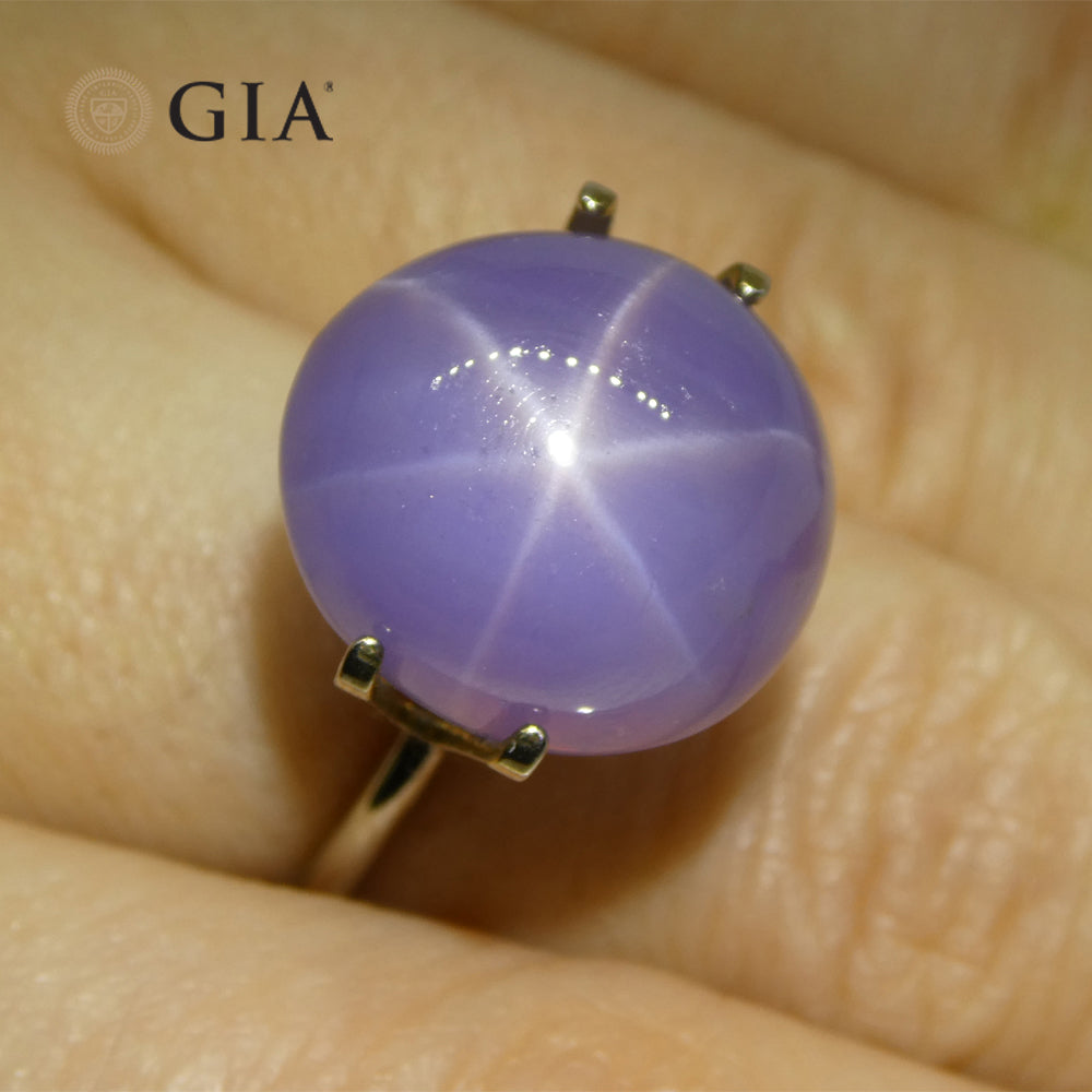 26.92ct Oval Double Cabochon Violetish Blue to Purple Star Sapphire GIA Certified Sri Lanka - Skyjems Wholesale Gemstones