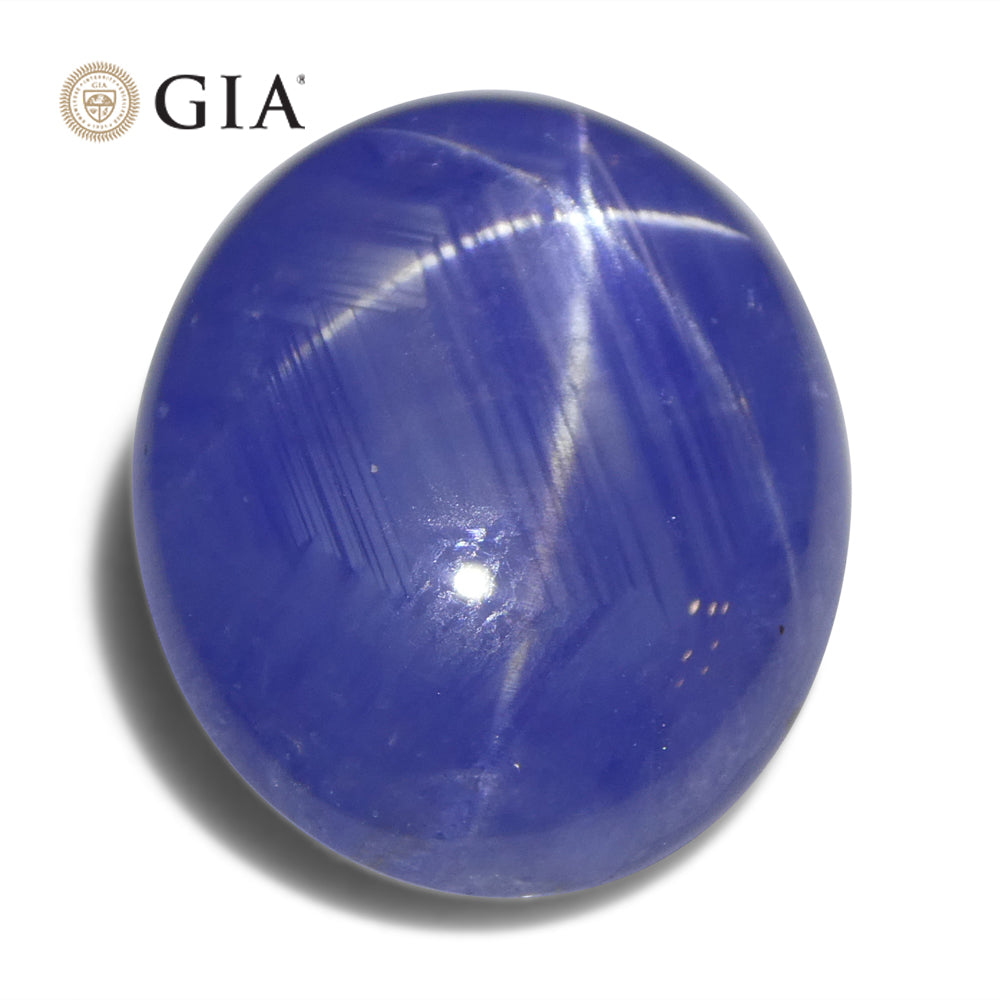 17.72ct Oval Double Cabochon Blue Star Sapphire GIA Certified Sri Lanka Unheated - Skyjems Wholesale Gemstones