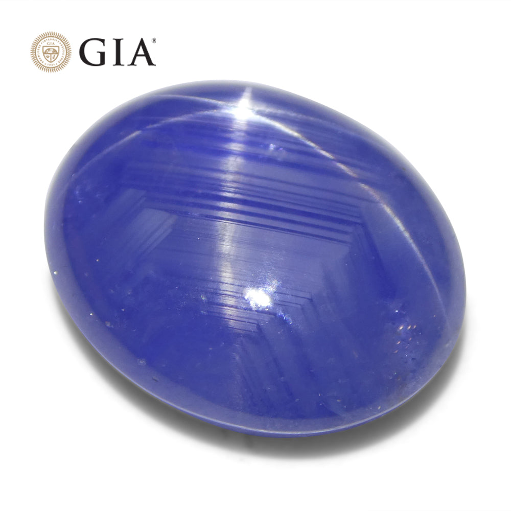 17.72ct Oval Double Cabochon Blue Star Sapphire GIA Certified Sri Lanka Unheated - Skyjems Wholesale Gemstones