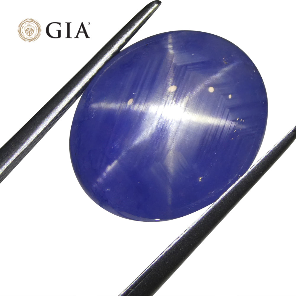 17.72ct Oval Double Cabochon Blue Star Sapphire GIA Certified Sri Lanka Unheated - Skyjems Wholesale Gemstones