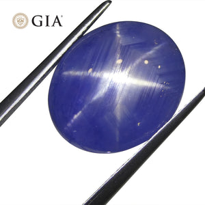 17.72ct Oval Double Cabochon Blue Star Sapphire GIA Certified Sri Lanka Unheated - Skyjems Wholesale Gemstones