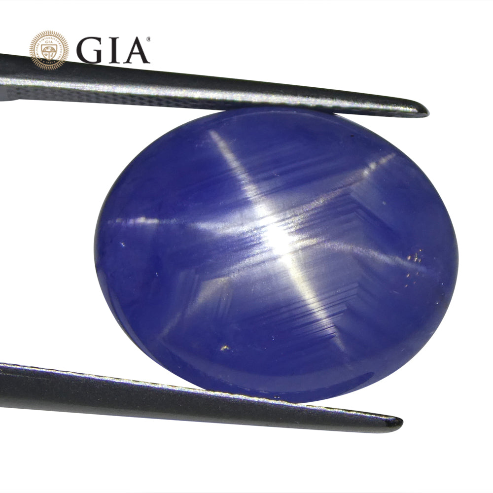 17.72ct Oval Double Cabochon Blue Star Sapphire GIA Certified Sri Lanka Unheated - Skyjems Wholesale Gemstones