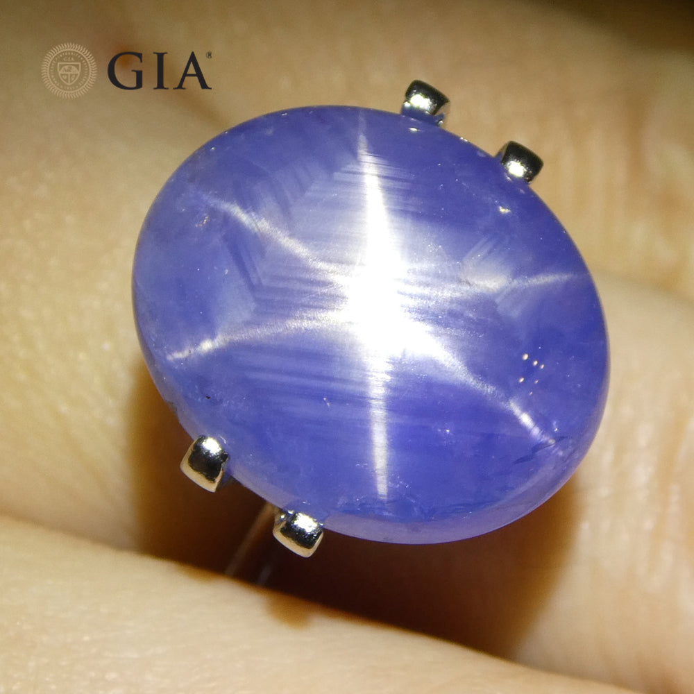 17.72ct Oval Double Cabochon Blue Star Sapphire GIA Certified Sri Lanka Unheated - Skyjems Wholesale Gemstones