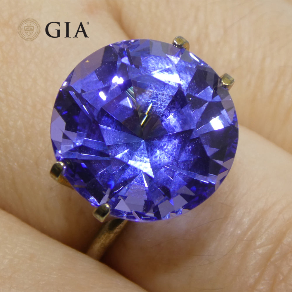 13.17ct Round Violet-Blue Tanzanite GIA Certified Tanzania - Skyjems Wholesale Gemstones