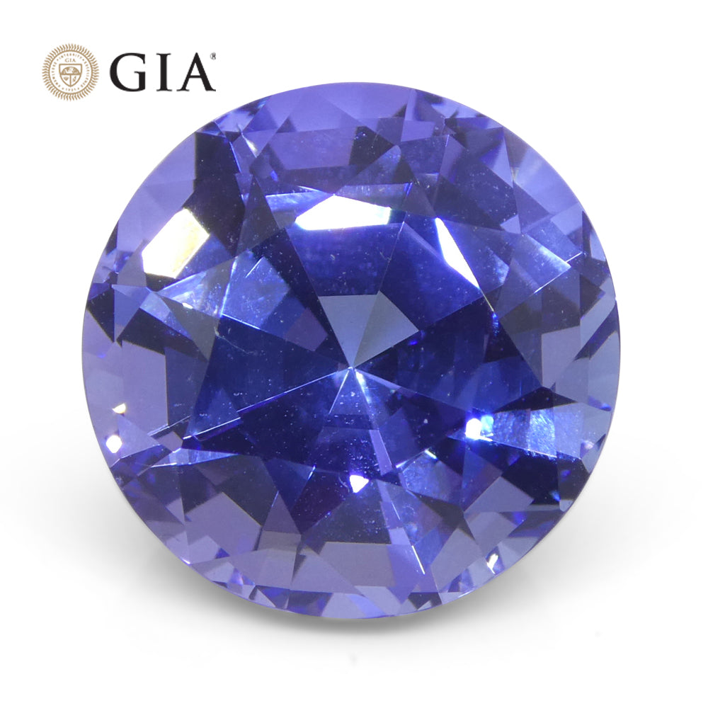 13.17ct Round Violet-Blue Tanzanite GIA Certified Tanzania - Skyjems Wholesale Gemstones