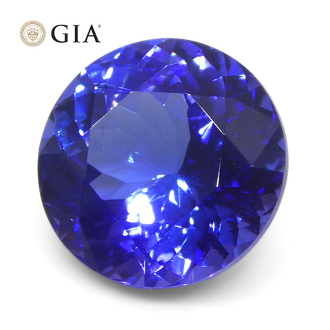 4.08ct Round Violet-Blue Tanzanite GIA Certified Tanzania
