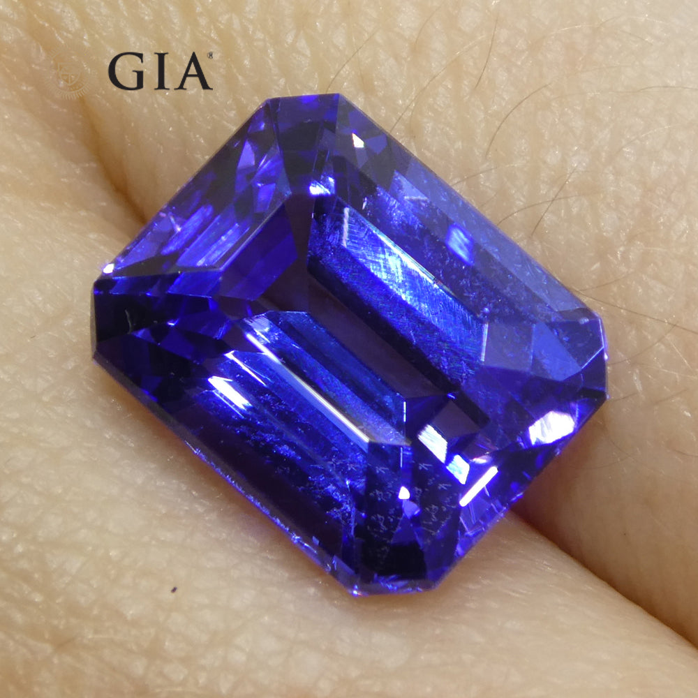 5.77ct Octagonal Violet-Blue Tanzanite GIA Certified Tanzania - Skyjems Wholesale Gemstones