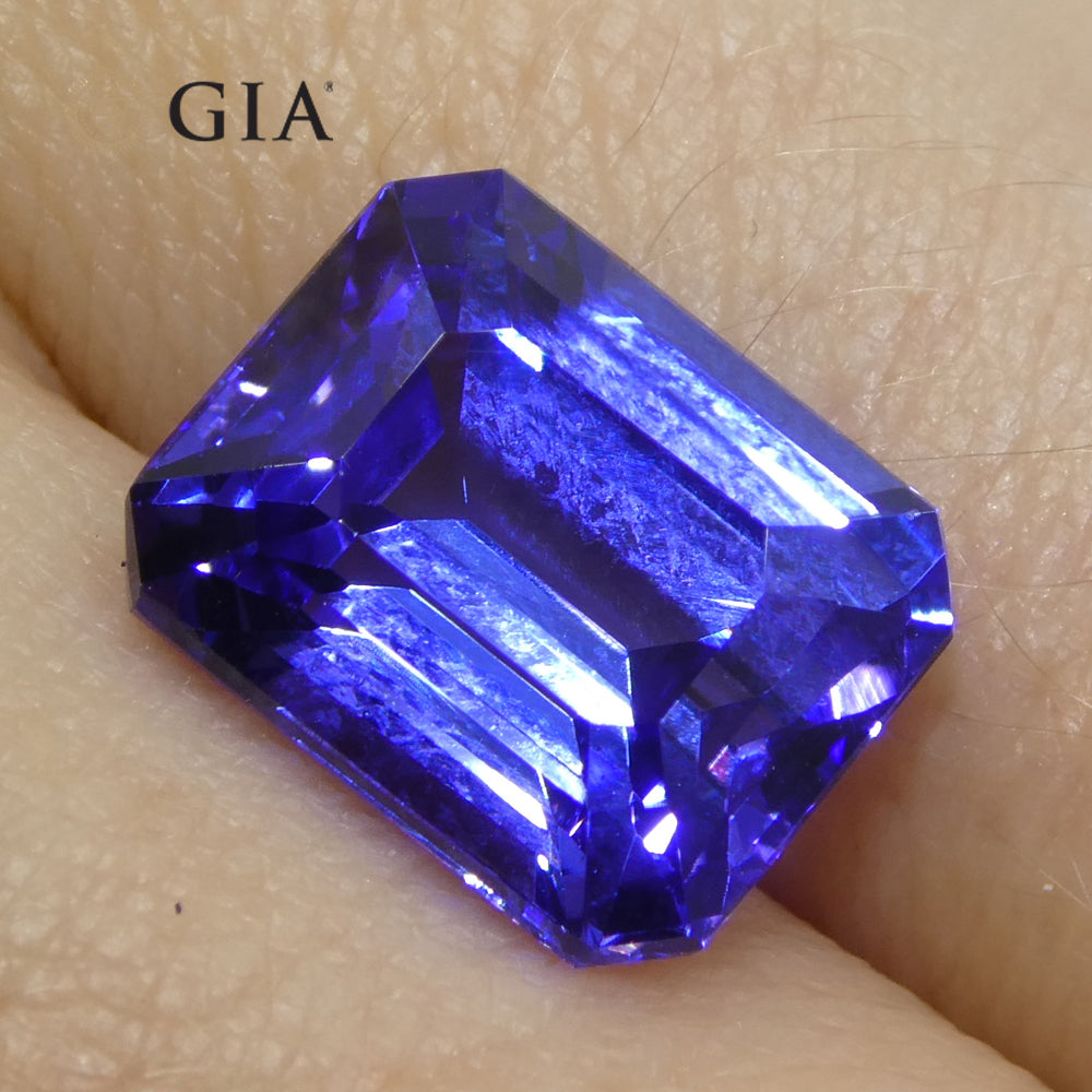 5.77ct Octagonal Violet-Blue Tanzanite GIA Certified Tanzania - Skyjems Wholesale Gemstones