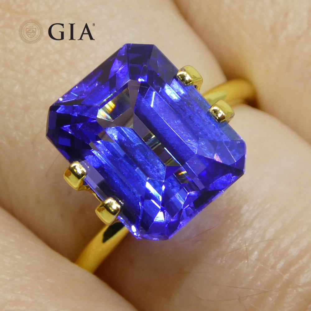 5.77ct Octagonal Violet-Blue Tanzanite GIA Certified Tanzania - Skyjems Wholesale Gemstones