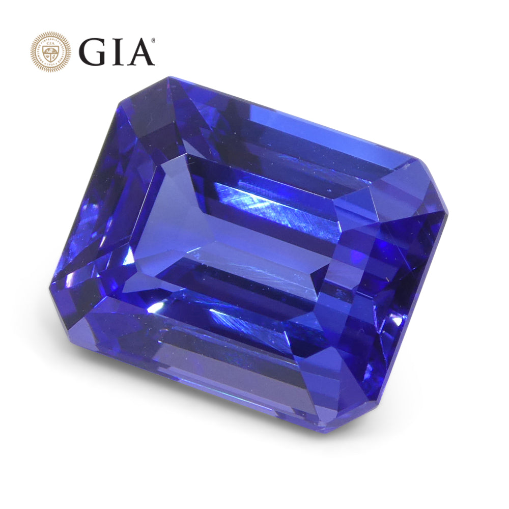 5.77ct Octagonal Violet-Blue Tanzanite GIA Certified Tanzania - Skyjems Wholesale Gemstones