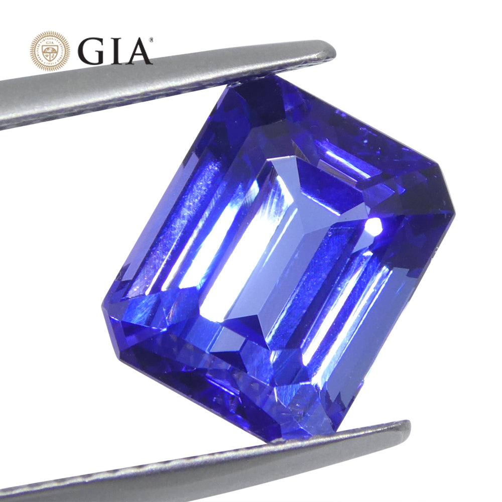 5.77ct Octagonal Violet-Blue Tanzanite GIA Certified Tanzania - Skyjems Wholesale Gemstones